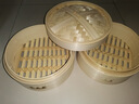 竹之森（ZHUZHISEN） 竹之森家用竹蒸笼纯手工竹制加深小笼包蒸笼商用大号包子蒸屉 外径25cm 加深（2笼1盖）(7cm内深) 实拍图