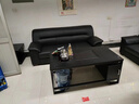 天赐辰办公室沙发茶几组合老板真皮简约现代午睡三人位商务接待会客办公 单+单+三+火烧石功夫茶几+两方几 黑色加厚西皮 实拍图