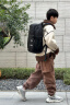 Edison初中学生书包护脊减负防泼水运动轻便双肩包男反光背包E27-1黑色 实拍图