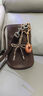 裘真情人节礼物抽绳水桶包女植鞣头层牛皮包包复古通勤单肩斜跨休闲包 咖啡色-中号 实拍图