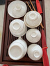 金镶玉功夫茶具套装陶瓷羊脂玉白瓷泡茶杯盖碗家用送人礼品盒 至尊白瓷 实拍图