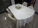 左客左家（ZUOKEZUOJIA）岩板餐桌可伸缩折叠法式家用小户型奶油风抽拉式圆桌餐桌椅组合 伸缩餐桌+4把贝壳椅（现货闪发） 实拍图
