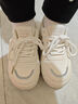 鸿星品克断码踩屎感真皮小白鞋女款2025年新款秋季厚底防滑学生软底 米色 36 实拍图