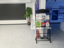 协同报刊架杂志架书报架资料架宣传展示架子置物架单页展架金属落地报纸架陈列架 升级【宽63cm】【四层】黑色弧顶+【刹车滑轮】 实拍图