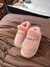 安尚芬高帮棉拖鞋女士秋冬季新款保暖包跟厚底加绒居家室内外穿棉鞋男冬 粉色【居家保暖】 38-39 适合37-38 实拍图