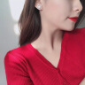Jay珍珠耳钉女耳环耳夹无耳洞耳饰时尚饰品母亲节送长辈送妈妈礼物 珍珠耳钉（配证书） 晒单实拍图
