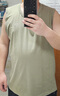 蕉内棉棉301H情侣款背心男女士100%纯棉无侧缝宽松圆领居家睡衣夏季 【宽肩】海藻绿 3XL 实拍图