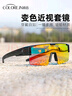 colore.in骑行眼镜近视套镜日夜两用可配度数变色偏光墨镜户外防风沙护目镜 黑框-高清变色白片 护目套镜 实拍图