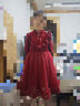 富罗迷女童连衣裙冬季加绒保暖新中式红色礼服裙儿童公主裙 红色 140cm  实拍图