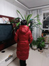 珂莱蒂尔冬季新年红白鹅绒御寒保暖长款羽绒服外套女骐骥红 灰红 2XL 实拍图