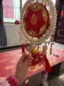 花喜礼中式新娘团扇结婚秀禾服双面成品diy手工制作材料包古风重工喜扇 次日达/双面材料包/礼盒/楠竹扇架 实拍图