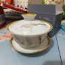 饮致三才盖碗茶杯景德镇手绘窑变大号泡茶碗陶瓷功夫茶具单个伴手礼 窑变(兰)-盖碗120ml 实拍图