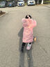 鸭鸭儿童羽绒服女童中长款洋气冬季加厚毛领中大童极寒保暖童装外套WJ 粉色 100 实拍图