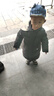 迷你巴拉儿童羽绒服加长加厚男女童防风保暖亲子儿童羽绒外套【防水透湿】 熊猫黑色 110 cm 实拍图