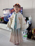 九能女童汉服秋冬款国风2025新古装儿童马面裙加绒加厚拜年服演出套装 米色外套+中衣+马面裙送毛领 120 cm 实拍图