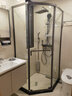 九牧（JOMOO）【定制】极窄小户型钻石移门整体淋浴房一体式淋浴隔断玻璃门E13 枪灰光玻800*1000*2000 实拍图