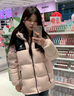 骆驼（CAMEL）【小太阳】户外羽绒服秋冬新款男女加厚保暖羽绒服面包服防泼水 白玉粉/幻影黑，男女同款，163 M 实拍图