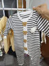标点熊超萌可爱婴儿连体衣服洋气卡通条纹宝宝哈衣新生儿童外出爬服春秋 条纹五个熊 80cm 80码 建议身高73-80 实拍图