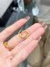 中国黄金（CHINA GOLD）黄金耳钉女士莫比乌斯耳环耳饰足金耳圈七夕情人节生日礼物送女友 莫比乌斯耳环一对 约1g【品牌礼盒】 实拍图