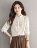 丝柏舍新中式衬衫2025秋冬新款女装国风刺绣宽松款长袖上衣 实拍图
