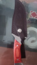 夜行者（Night stalker）随身便携直刀高硬度锋利一体野营刀具登山刀具 红木柄+棕色皮套 实拍图