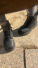 百丽童鞋冬季儿童靴子女童时尚皮靴宝宝保暖加绒马丁靴 黑色35码 实拍图