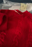 戴维贝拉（DAVE＆BELLA）中大童毛衣女童上衣洋气男童针织衫秋冬新年宝宝衣服套头衫 红色【现货】 120 cm（建议身高110-120cm） 实拍图