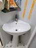 箭牌（ARROW）陶瓷洗手盆立柱盆 浴室洗手间立式洗手盆台盆阳台家用小户型 【E款】三角立柱盆【含角阀下水配件】 实拍图