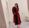 春乏2025年流行春秋季中长款过膝双面绒毛呢外套女百搭小个子呢子大衣 红色双面尼版[卡码拍小] L 建议130斤-145斤[卡码拍小] 实拍图