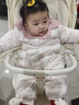 戴维贝拉（DAVE＆BELLA）婴儿夹棉连体衣百天宝宝衣服抗菌防螨新生儿爬服冬装新款幼童睡衣 花朵印花【现货】 80cm （建议身高73-80cm） 实拍图