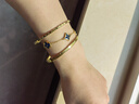 明牌珠宝 足金亮点光面钻纹黄金手镯女款金镯子AFI0062工费300 黄金手镯 5.6直径 约12.84克 实拍图