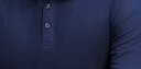 罗蒙（ROMON）翻领冰丝长袖T恤衫男士春夏中青年商务休闲POLO高端上衣爸爸装 藏青色 【长袖】 XL 175 （适合130-155斤） 实拍图