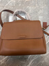卡里普斯（CALYPSO）礼物手提包软牛皮大容量2026女包百搭单肩斜挎包凯莉真皮托特包 棕色 大板28厘米 实拍图