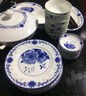 洛威 景德镇青花玲珑瓷陶瓷餐具套装家用碗盘筷釉中彩餐具套装礼盒装 心想事成（中式釉中彩餐具） 58头 实拍图
