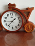 康巴丝（Compas）钟表摆件家用个性创意客厅座钟台式时钟桌面座式摆钟卧室静音台钟 橡木色 实拍图