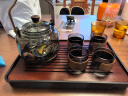 全度（Quandu)提梁蒸煮一体茶壶黑茶白茶壶耐高温明火加厚玻璃茶壶 黑色托茶盘+银杏炫黑盖壶+4卡杯 实拍图