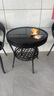 潇崇阳台休闲桌椅藤椅三件套户外桌椅圆桌靠背椅小户型藤编茶桌 黑咖色 四椅一桌 实拍图