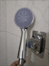 布莱达粗孔多功能沐浴花洒喷头手持壁挂式莲蓬头浴室洗澡大出水淋浴花洒 银色经典款-三档增压花洒+支架 实拍图