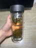 ihold一键开盖双层玻璃杯防烫男士耐高温速开饮用水杯子办公泡茶杯车载 皮纹黑 350ml 实拍图