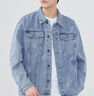 真维斯（JEANSWEST）牛仔夹克男2025春夏季牛仔外套男潮牌舒适宽松百搭上衣服蓝色2XL 实拍图