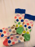 Happy Socks春夏款袜子女男袜薄荷曼波运动彩虹白色棉袜中筒袜 彩红条纹 1双 M 36-40 实拍图