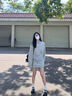 沐霓 小香风卫衣套装女两件套 运动秋冬季小个子穿搭休闲裙子微胖显瘦 卫衣短裙衬衫套装【灰90-120斤】 实拍图