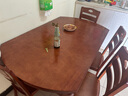 晨巢 餐桌 实木餐桌 可伸缩折叠圆桌餐桌家用现代中式饭桌餐厅家具 1.38米海棠色 一桌四椅 实拍图