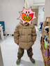 左西男童红色羽绒服冬季2025新款儿童三防加厚保暖外套潮 咖啡色 150 实拍图