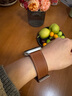 istrap苹果手表表带真皮爱马仕同款牛皮适用apple watch表带S10/9/8/7/6/5/SE男女士iWatch ultra2手表带 浅棕白线丨银色配件 40/41/42MM表盘【适用Wat 实拍图