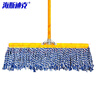 海斯迪克 尘推平板拖把排拖 74CM蓝白棉线木杆 办公室家政工厂车间商场保洁吸水去污可拆卸 (1个装) HK-8026 实拍图