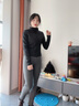 德绒打底裤双面磨砂秋裤舒适保暖棉裤女可外穿高腰九分裤加绒棉裤 深灰色-(德绒经典款)高腰绣字 XL大码【适合130-155斤】 实拍图