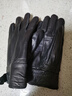 窦驰真皮手套男士女士冬季加绒加厚保暖羊皮手套骑行开车摩托车薄款 羊皮绒里女士 黑色 实拍图