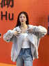 乖甜星韩系设计感慵懒风短外套女春秋季2025新款美式高级感灰色连帽卫衣 灰色 L 55/60kg 实拍图