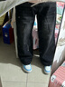 趣米乐美式潮流阔腿牛仔裤女秋冬季新款小个子高腰显瘦宽松垂感直筒裤子 黑灰色【常规款】 M 实拍图